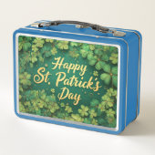 Happy St. Patrick’s Day Clover Design Metall Brotdose (Rückseite)