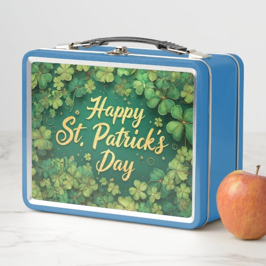 Happy St. Patrick’s Day Clover Design Metall Brotdose (Beispiel)