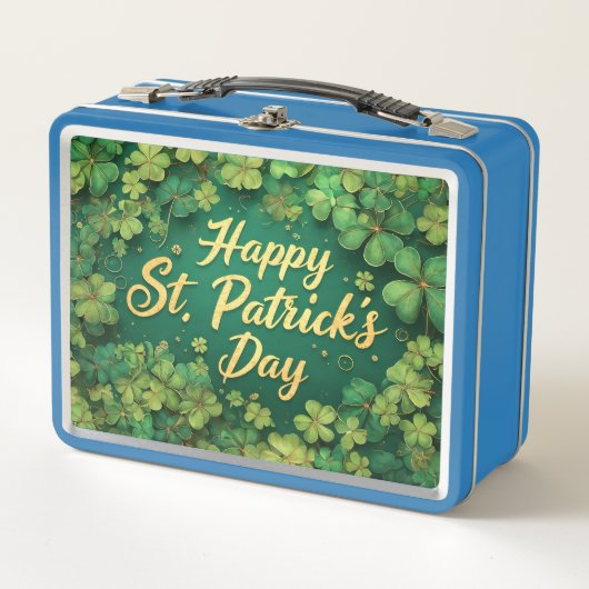 Happy St. Patrick’s Day Clover Design Metall Brotdose (Vorderseite)
