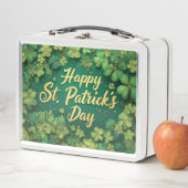 Happy St. Patrick’s Day Clover Design Metall Brotdose (Beispiel)