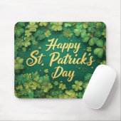 Happy St. Patrick’s Day Clover Design Mousepad (Mit Mouse)