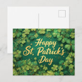 Happy St. Patrick’s Day Clover Design Postkarte (Vorne/Hinten)