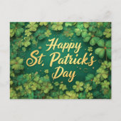 Happy St. Patrick’s Day Clover Design Postkarte (Vorderseite)