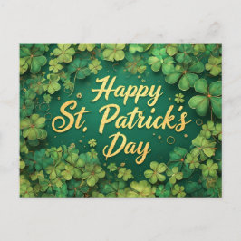 Happy St. Patrick’s Day Clover Design Postkarte