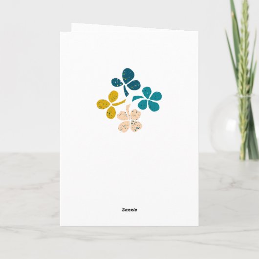 Happy St. Patrick`s Day Clover Kleeblatt Zeichnend Karte (Rückseite)