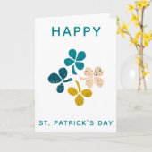 Happy St. Patrick`s Day Clover Kleeblatt Zeichnend Karte (Gelbe Blume)