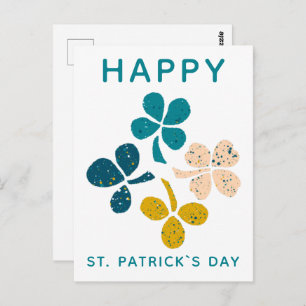 Happy St. Patrick`s Day Clover Kleeblatt Zeichnend Postkarte