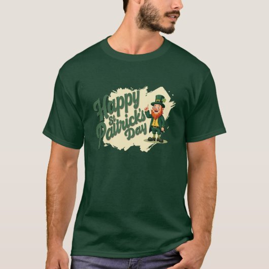 Happy St. Patrick’s Day Cute Leprechaun T-Shirt (Vorderseite)