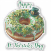 Happy St. Patrick’s Day Donut with Leprechaun Hat Aufkleber (Vorderseite)