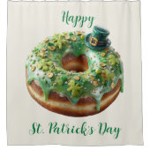 Happy St. Patrick’s Day Donut with Leprechaun Hat Duschvorhang (Vorderseite)