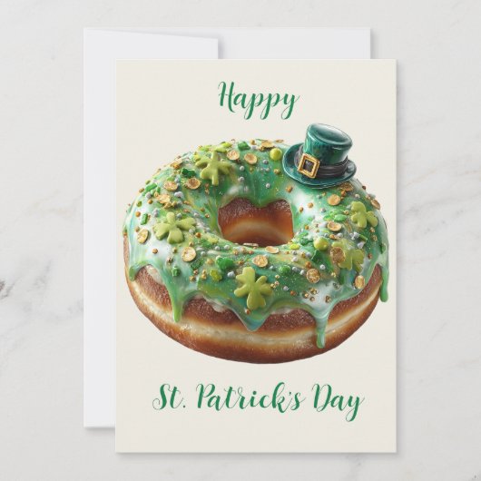 Happy St. Patrick’s Day Donut with Leprechaun Hat Einladung (Vorderseite)