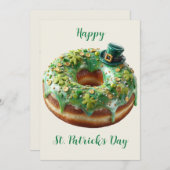 Happy St. Patrick’s Day Donut with Leprechaun Hat Einladung (Vorne/Hinten)