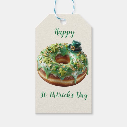 Happy St. Patrick’s Day Donut with Leprechaun Hat Geschenkanhänger (Vorderseite)