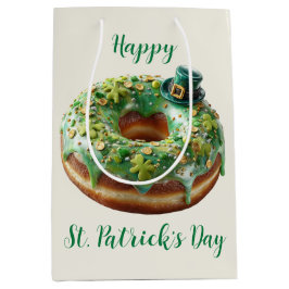 Happy St. Patrick’s Day Donut with Leprechaun Hat Mittlere Geschenktüte