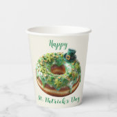 Happy St. Patrick’s Day Donut with Leprechaun Hat Pappbecher (Rückseite)