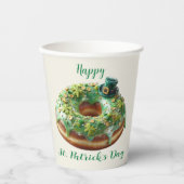 Happy St. Patrick’s Day Donut with Leprechaun Hat Pappbecher (Vorderseite)