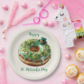 Happy St. Patrick’s Day Donut with Leprechaun Hat Pappteller (Party)