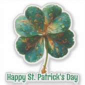 Happy St. Patrick’s Day Elegant Shamrock Aufkleber (Vorderseite)