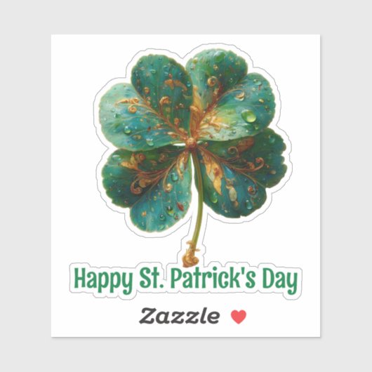 Happy St. Patrick’s Day Elegant Shamrock Aufkleber (Blatt)