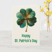 Happy St. Patrick’s Day Elegant Shamrock Karte (Gelbe Blume)