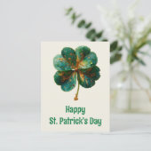 Happy St. Patrick’s Day Elegant Shamrock Postkarte (Stehend Vorderseite)
