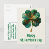Happy St. Patrick’s Day Elegant Shamrock Postkarte (Vorne/Hinten)