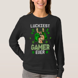 Happy St Patrick S Day Funny Luckiest Gamer Ever T-Shirt