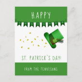 Happy St. Patrick`s Day Gold and Hat Postkarte (Vorderseite)