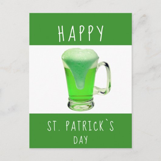 Happy St. Patrick`s Day Green Beer Postkarte (Vorderseite)