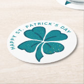 Happy St. Patrick`s Day Green Kleeblatt Clover Runder Pappuntersetzer (Angewinkelt)