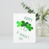 Happy St. Patrick`s day Green Kleeblatts Postkarte (Stehend Vorderseite)