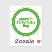 Happy St Patrick`s Day Green Lucky Kleeblatt Aufkleber (Blatt)