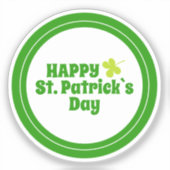 Happy St Patrick`s Day Green Lucky Kleeblatt Aufkleber (Vorderseite)