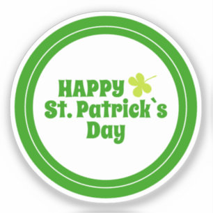 Happy St Patrick`s Day Green Lucky Kleeblatt Aufkleber