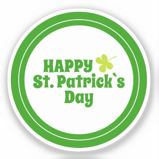 Happy St Patrick`s Day Green Lucky Kleeblatt Aufkleber (Vorderseite)