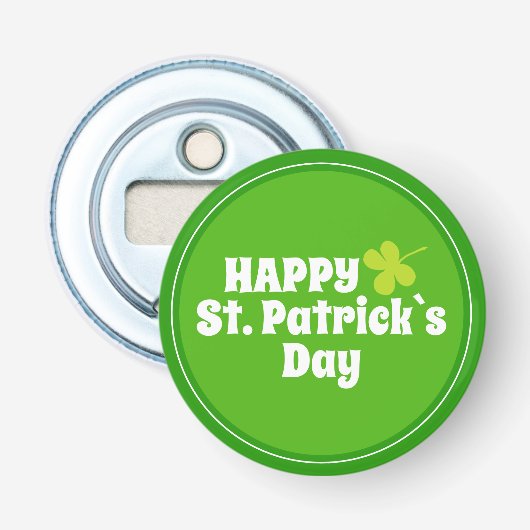 Happy St Patrick`s Day Green Lucky Kleeblatt Flaschenöffner (Vorderseite)