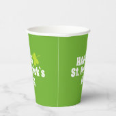 Happy St Patrick`s Day Green Lucky Kleeblatt Pappbecher (Rechts)