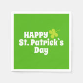 Happy St Patrick`s Day Green Lucky Kleeblatt Serviette (Vorderseite)