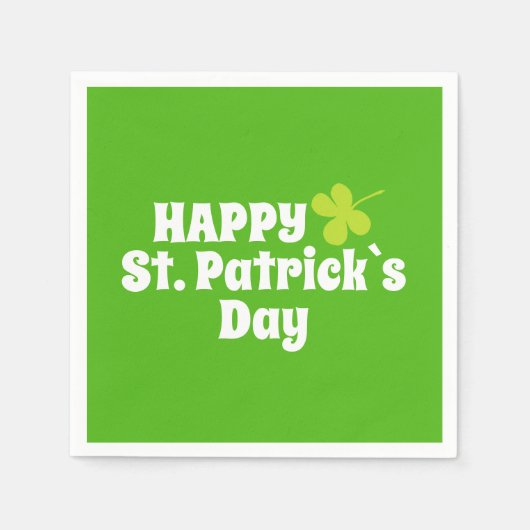 Happy St Patrick`s Day Green Lucky Kleeblatt Serviette (Vorderseite)