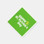 Happy St Patrick`s Day Green Lucky Kleeblatt Serviette (Ecke)