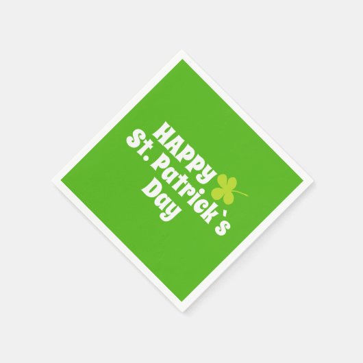 Happy St Patrick`s Day Green Lucky Kleeblatt Serviette (Ecke)