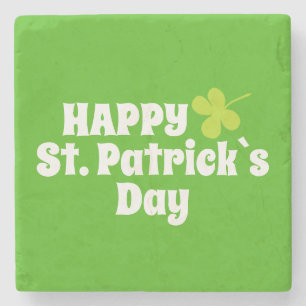 Happy St Patrick`s Day Green Lucky Kleeblatt Stone Steinuntersetzer