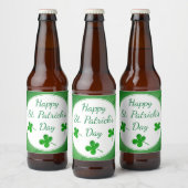 Happy St. Patrick`s Day Irish Green Kleeblatt Bierflaschenetikett (Flaschen)