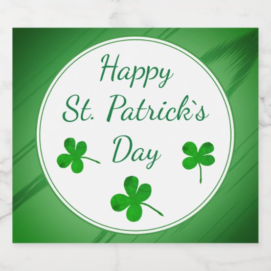 Happy St. Patrick`s Day Irish Green Kleeblatt Bierflaschenetikett (Einzelnes Label)