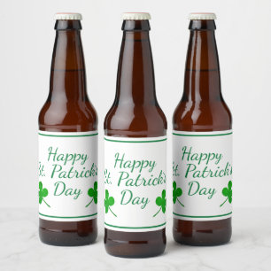 Happy St. Patrick`s Day Irish Green Kleeblatt Bierflaschenetikett