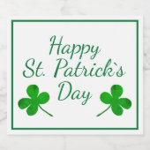 Happy St. Patrick`s Day Irish Green Kleeblatt Bierflaschenetikett (Einzelnes Label)