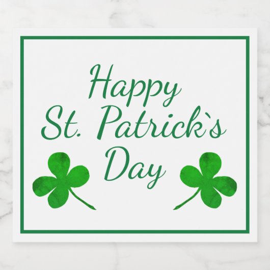 Happy St. Patrick`s Day Irish Green Kleeblatt Bierflaschenetikett (Einzelnes Label)