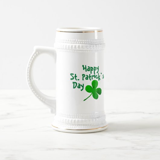 Happy St. Patrick`s Day Irish Green Kleeblatt Bierglas (Links)