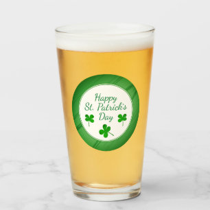 Happy St. Patrick`s Day Irish Green Kleeblatt Glas