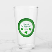 Happy St. Patrick`s Day Irish Green Kleeblatt Glas (Vorderseite)